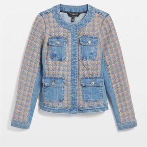 White House black market Denim Tweed Jacket 8